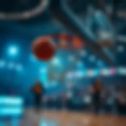 Conceptual illustration of basketball betting