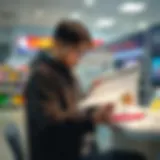 A person studying lottery rules and regulations