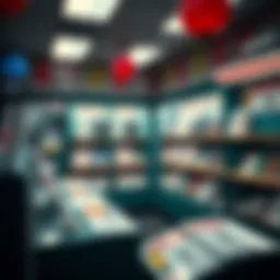 Lottery shop interior showcasing ticket displays