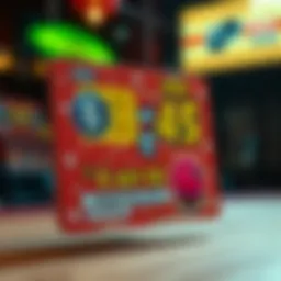 Illustration of the lottery ticket design highlighting the game features