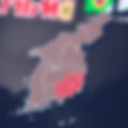 Map showcasing popular lottery winning regions in Korea