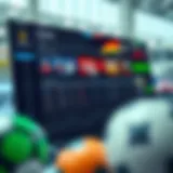 A comprehensive dashboard showcasing various betting options