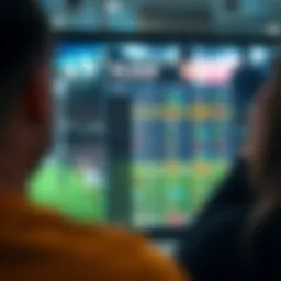 A digital interface showcasing lottery and sports betting options